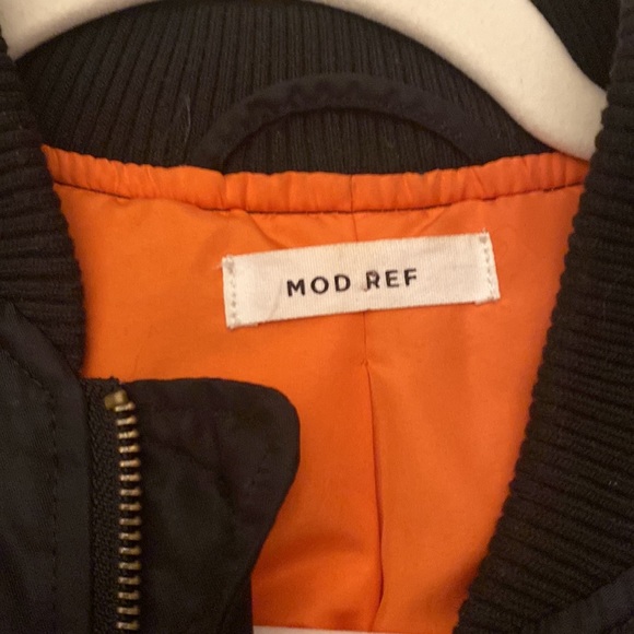 Women’s Mod Ref Black Bomber Jacket Size Medium - Picture 3 of 8